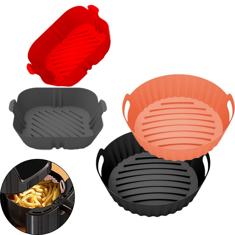 The Air Fryer Baking Tray: Special Barbecue Tray, Reusable Bowl, Anti-Stick  Mat & Thickened Silicone Baking Tray - Perfect for Reheating & Baking!