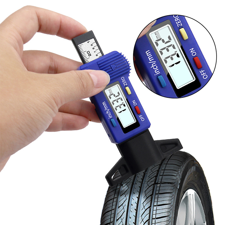 Acheter Règle de profondeur de modèle de pneu numérique 0-25mm détection  d'usure des pneus étrier de jauge de profondeur numérique de pneu de  voiture