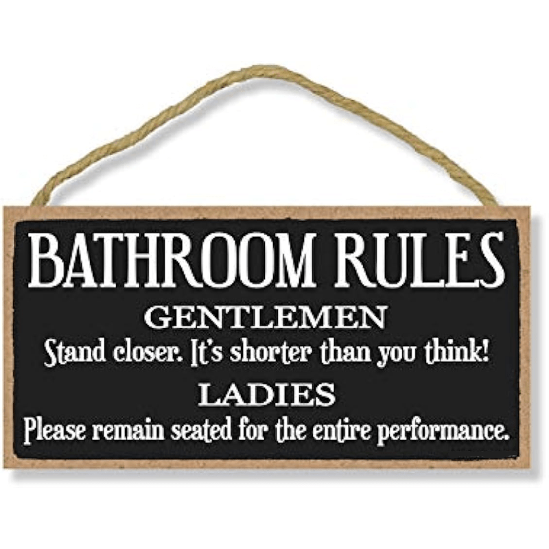 Ladies Room Metal Sign in Fancy Script and Black Border bathroom