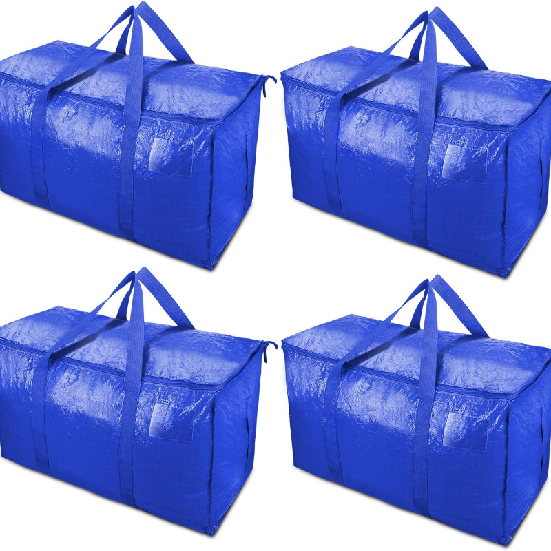 2Pcs Heavy Duty Extra Large Storage Bags Blue Moving Bag for