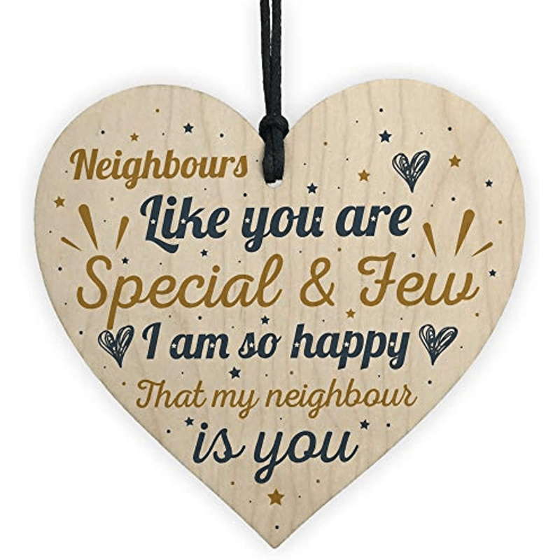 1Pc Neighbor Proposal Wood Heart Shape Ornament Sign, A Good