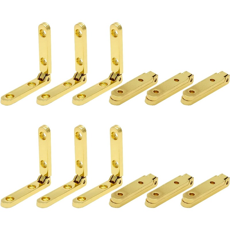 Jewelry Box Hinge E-outstanding 6PCS 30x20x6mm 90 Degree Gold Zinc Alloy  Small Hinges Jewelry Box Wooden Box Hardware Accessories with Screws  Folding