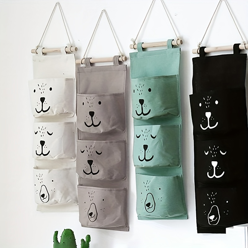 1pc hanging storage bag cartoon pattern bag behind the door versatile wall mounted bag for bedroom small length 60cm easter gift halloween christmas gift details 0