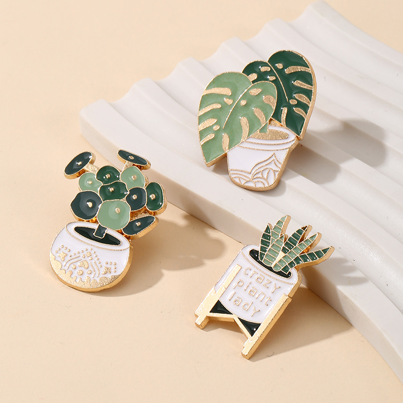  3pcs Cartoon Plant Enamel Lapel Pins Cute Creative Succulents  Potted Brooch Aloe Leaf Alloy Plant Badge Pin Brooch for Women Clothing  Bags Backpacks Jackets Hat DIY Accessory Decoration : Arts, Crafts
