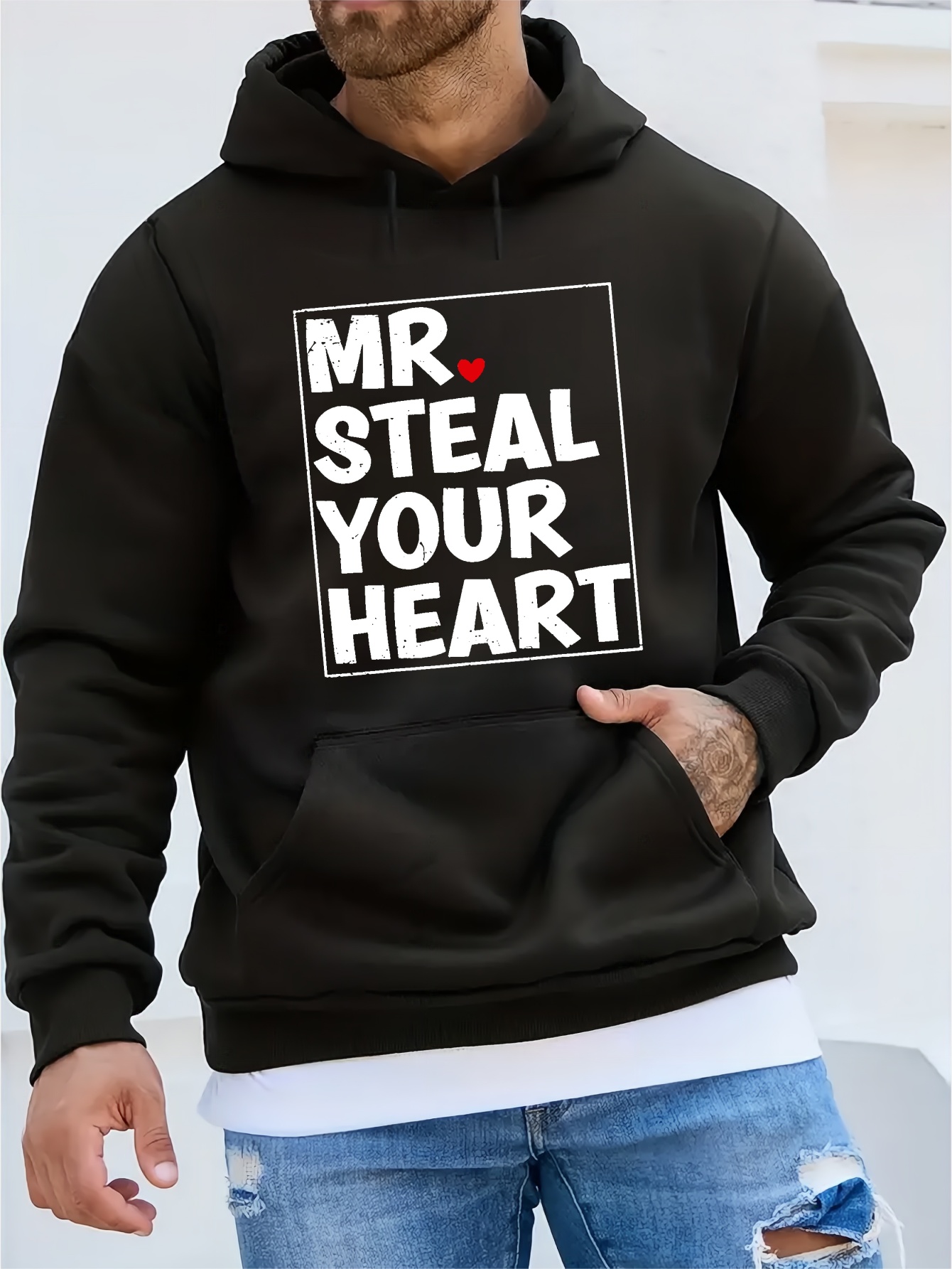 Love Heart Print Hoodie Cool Hoodies For Men Mens Casual Graphic Design  Pullover Hooded Sweatshirt With Kangaroo Pocket Streetwear For Winter Fall  As Gifts - Men's Clothing - Temu