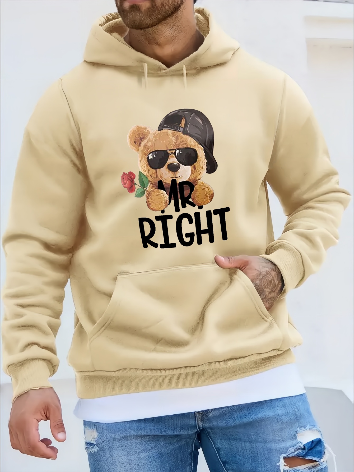 Cute Teddy Bear Print Hoodie Cool Hoodies Men Men s Casual Temu