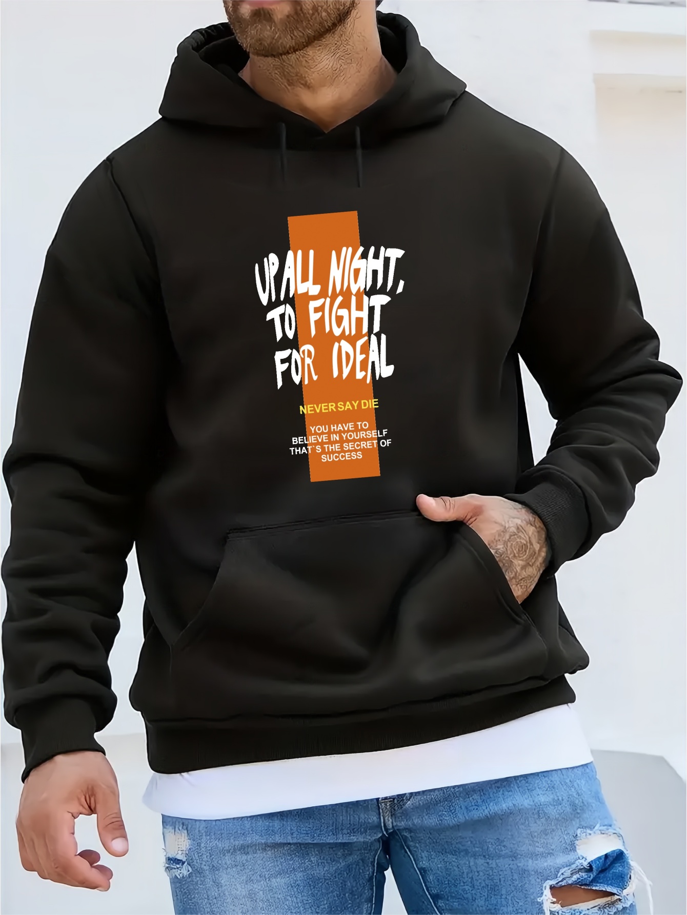 Up All Night Print Hoodie Cool Hoodies For Men Men s Casual Temu