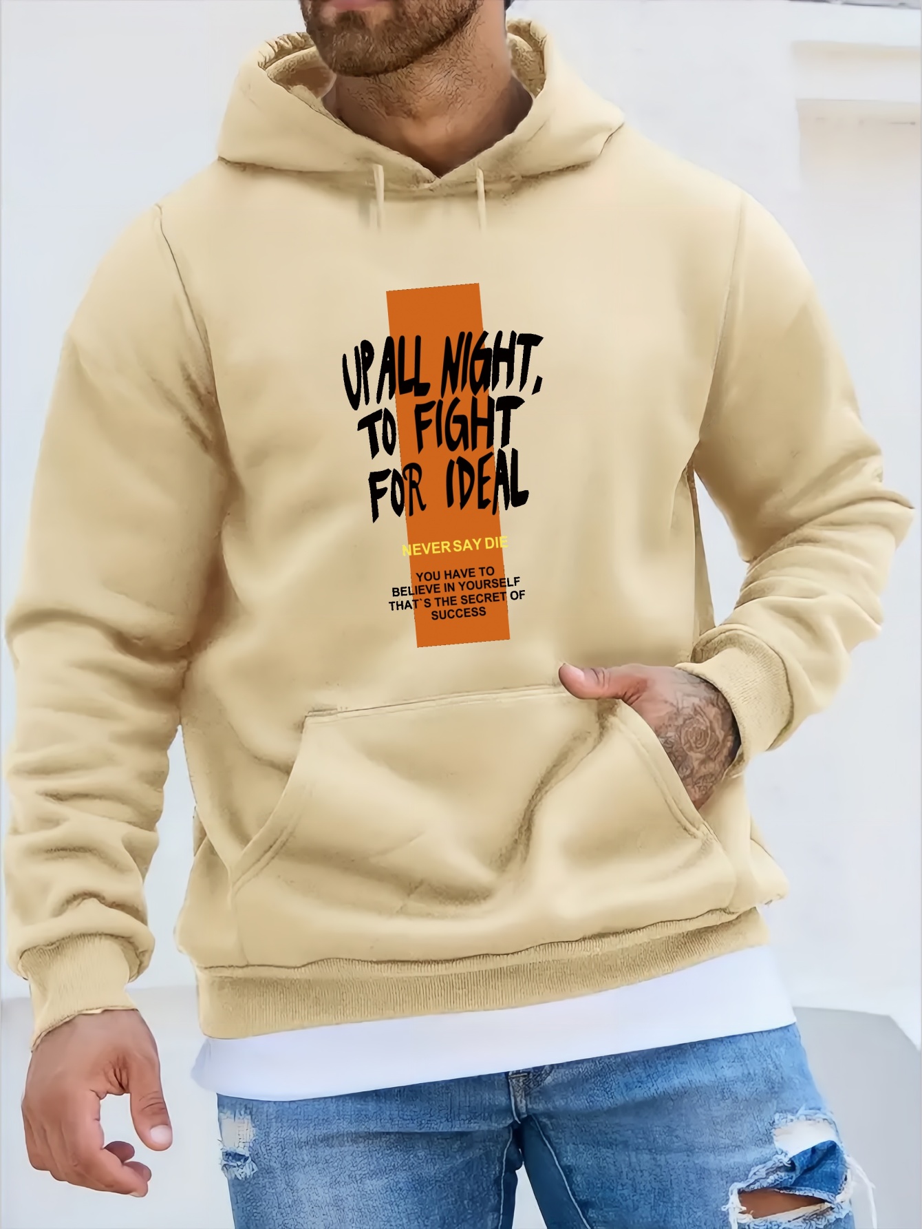 Up All Night Print Hoodie Cool Hoodies For Men Men s Casual Temu