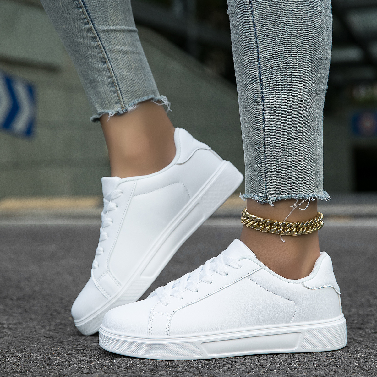 Non leather sale white sneakers