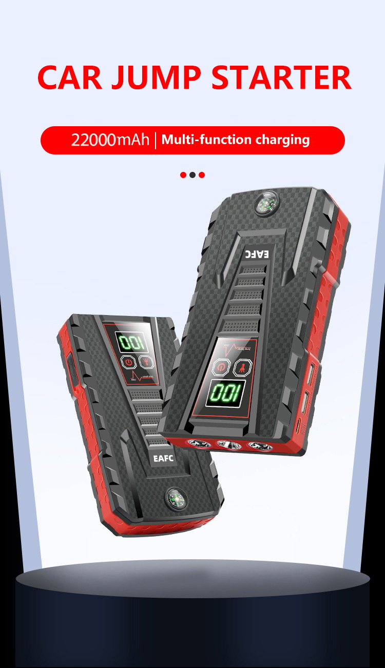 Car Battery Starter Lcd Screen Car Jump Starter 12v Booster