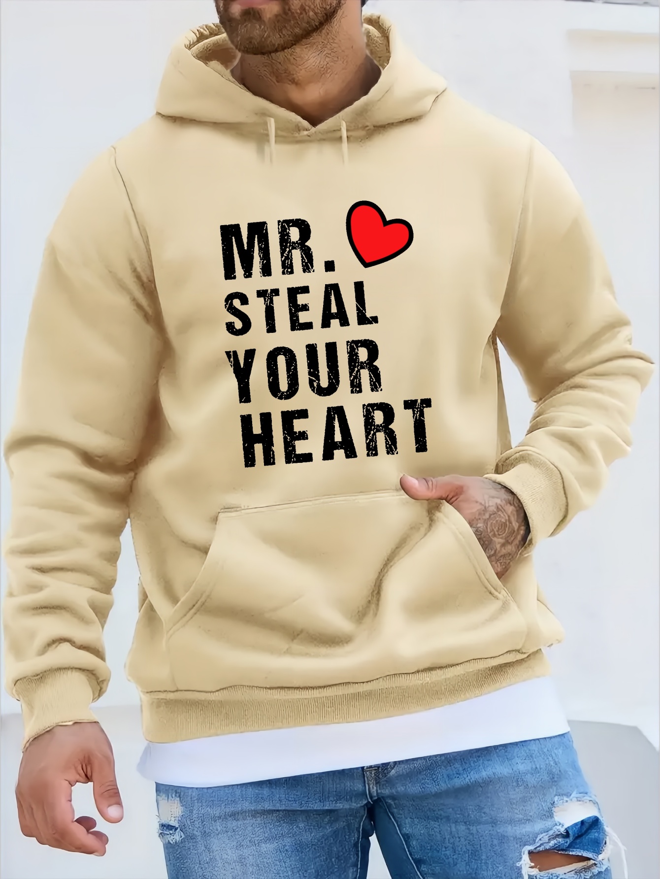 Love Heart Print Hoodie Cool Hoodies For Men Mens Casual Graphic Design Pullover  Hooded Sweatshirt With Kangaroo Pocket Streetwear For Winter Fall As Gifts  - Men's Clothing - Temu