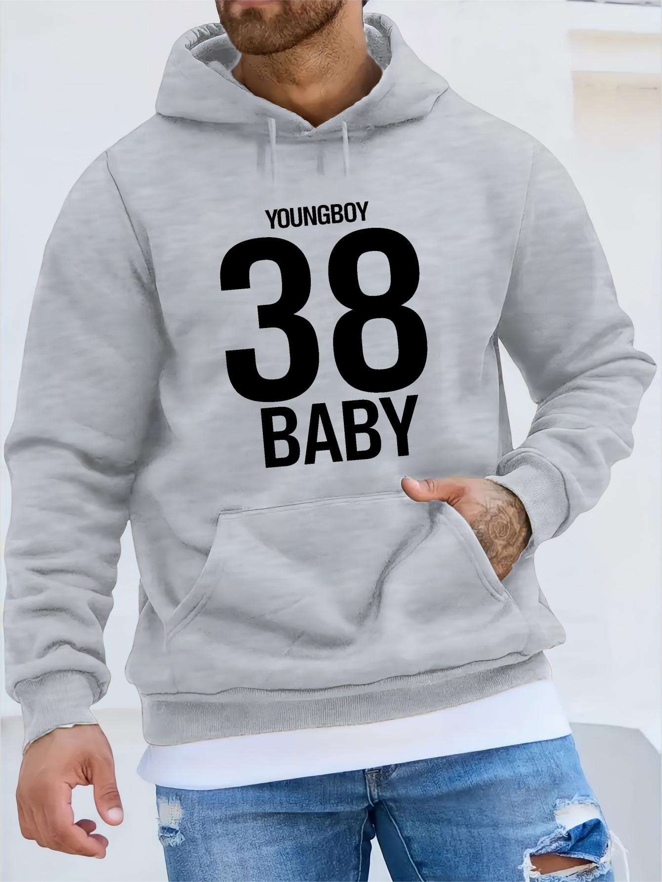 38 Print Hoodie Cool Hoodies For s Casual Graphic Design Pullover Hooded Sweatshirt With Kangaroo Pocket Streetwear For Winter Fall As Gift