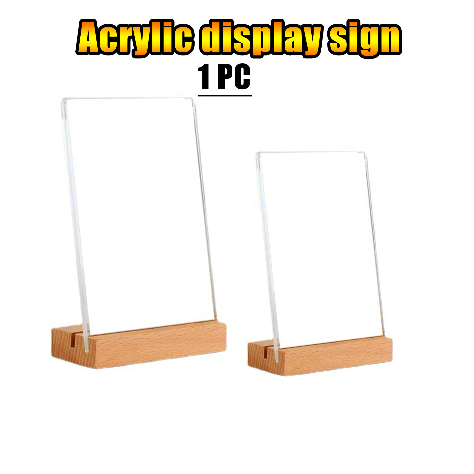 4Pcs Affichage support de chevalet en plaque acrylique Présentoir  Transparent