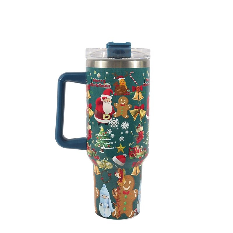 Christmas Tumbler With Lid And Straw Stainless Steel Thermal - Temu