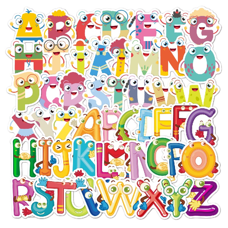 52pcs Cartoon Game Alphabet Lore Stickers For Laptop Skateboard Motor Bike  Car Fridge Guitar Waterproof Sticker