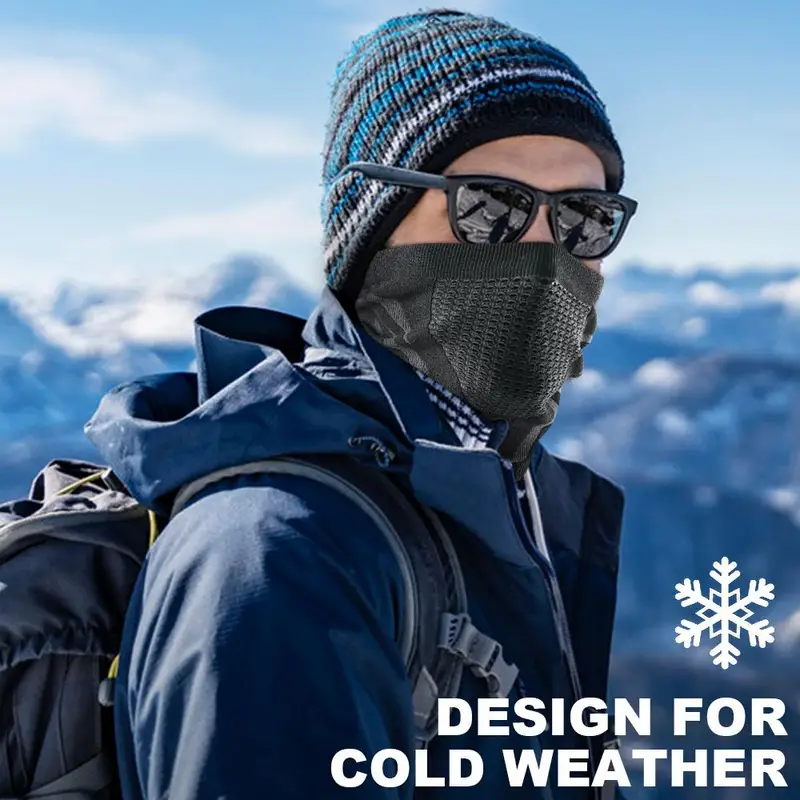 Cache-cou D'hiver Coupe-vent, Couvre-visage En Polaire De Ski Coupe-vent  Universel Confortable Pour Moto Pour Rouler Noir 