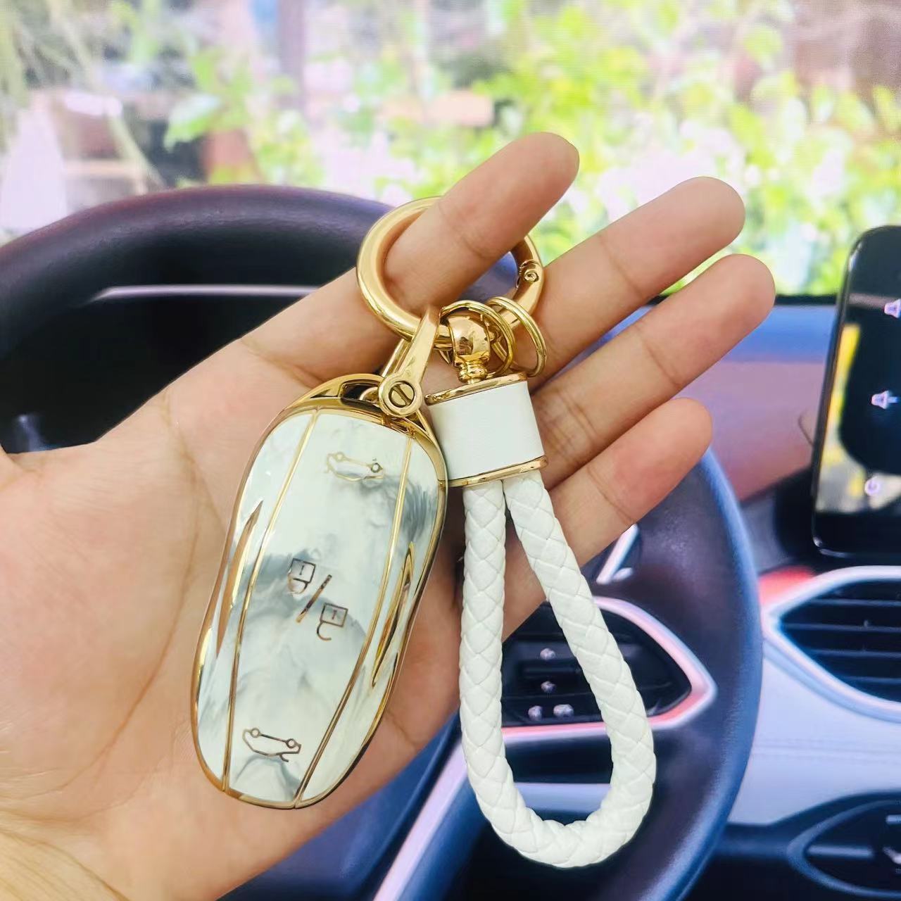 Coque De Clé Avec Porte-clés Pour Model 3 Model Y Porte-clés De
