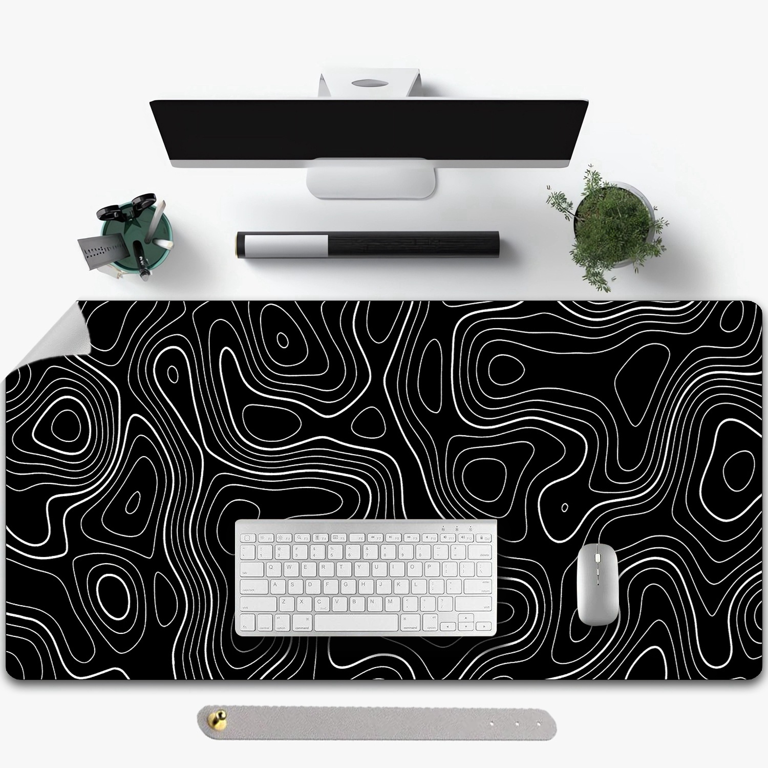 Tastatur-Mäuse-Matte Mauspad Wasserdicht PU-Leder Schreibtisch