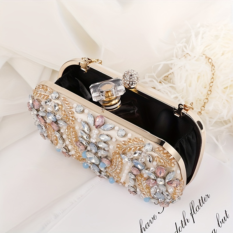 Womens Crystal Evening Clutch Bag Wedding Purse Bridal Prom Handbag Party  Bag