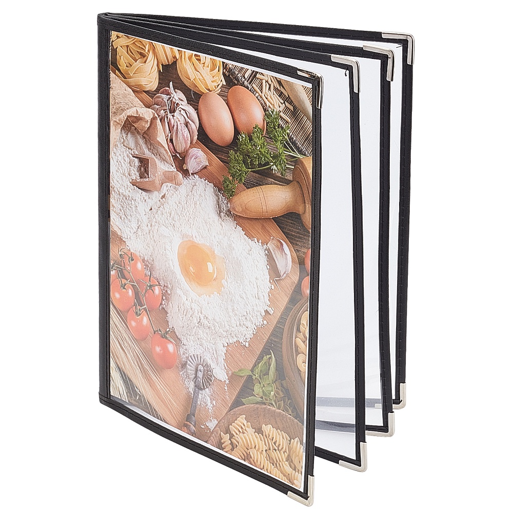 

1 Book Restaurant Menu Covers Holder, 4 Sheets 8 Pages, Transparent Menu Folder, Fits A4 Size Paper, Menu Book Holder, For Restaurants Hotels Bars Cafes, Etc