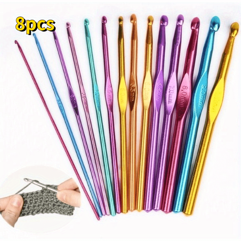 Crochet Set Knitting Needles Made Of Colorful Aluminum - Temu