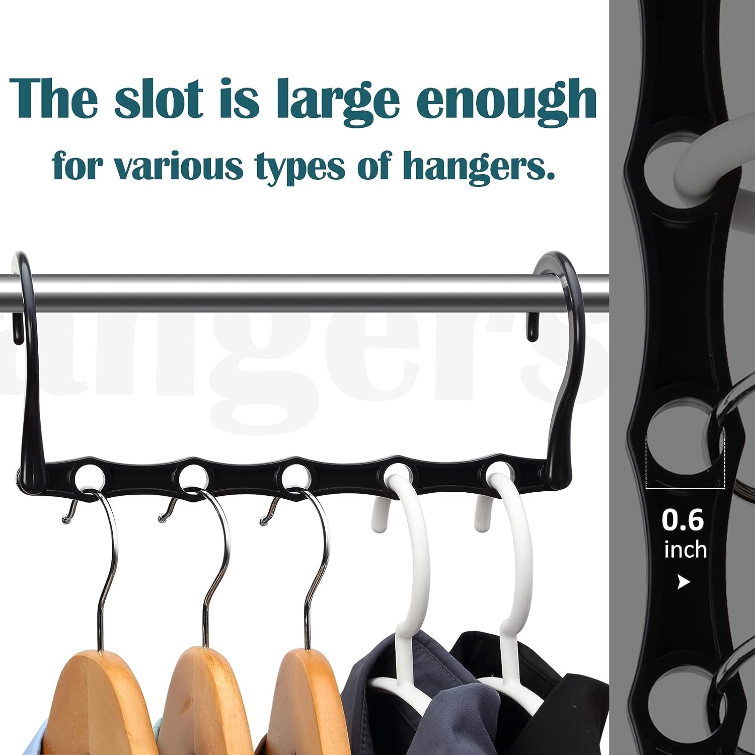 10pcs Space Saving Sturdy Closet Hangers, Closet Organize And Storage Smart  Plastic Clothes Hanger, Organizer For Wardrobe Apartment College Dorm Room