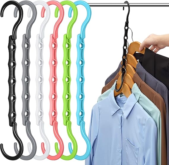 4 Pack Magic Space Saving Hangers Closet Organizer and Storage, College Dorm  Room Essentials, 9 Hole Multifunctional Closet Storage Organization for  Clothes, Shirts and Dresses (Green) 