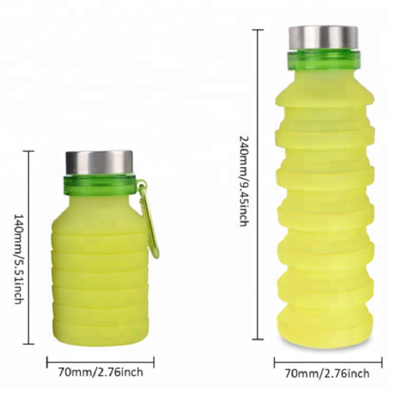 Gisho Bouteille d'eau pliable – Bouteille d'eau pliable en silicone souple  sans BPA, bouteille d'eau de voyage, bouteille d'eau portable pour  l'extérieur, la randonnée (vert) : : Sports et Plein air