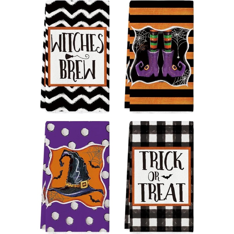 Halloween Kitchen Towels, Scouring Pad, Cartoon Style Ghost Pattern Dish  Towels, Fiber Fingertip Hand Towel Decorative Tea Towels, For Decorative  Bathroom Guest Holiday, Halloween Decor, Kitchen Supplies - Temu