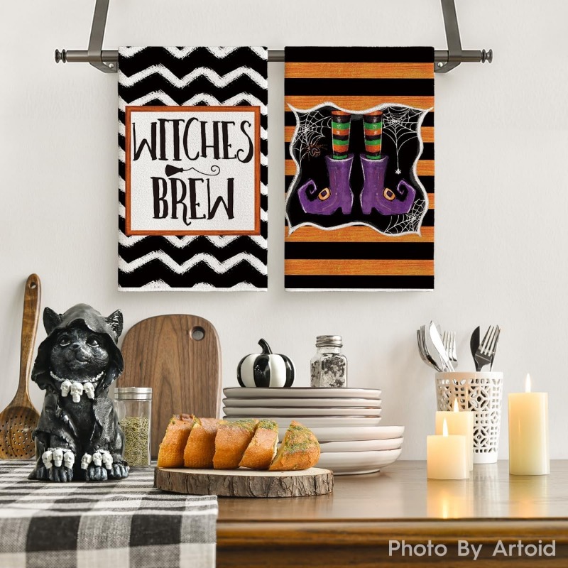 Halloween Kitchen Towels, Scouring Pad, Ghost Pumpkin Black Cat Pattern Dish  Towels, Fiber Fingertip Hand Towel Decorative Tea Towels, For Decorative  Bathroom Guest Holiday, Halloween Decor, Kitchen Supplies - Temu