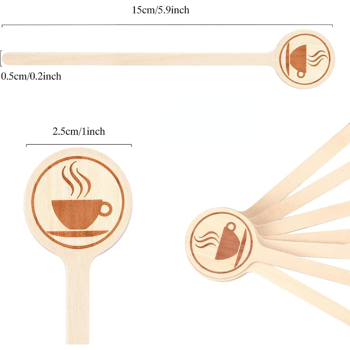 Wooden Coffee Stirrers Stir Sticks With Round Ends Coffee Mixer