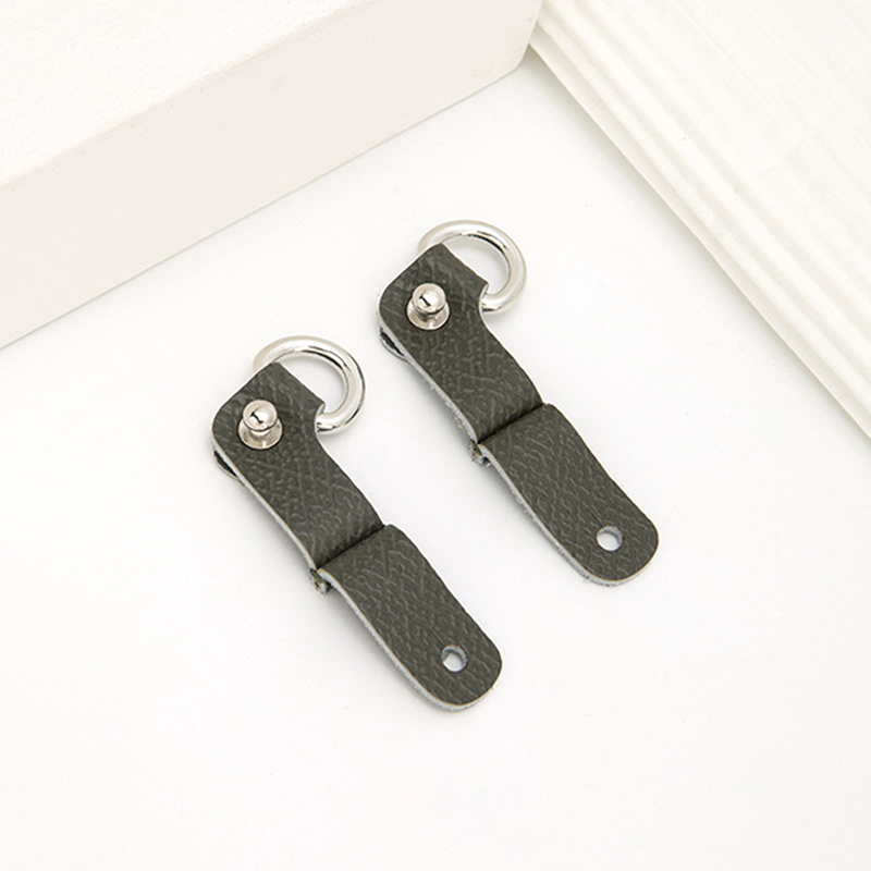 DIY 2pcs Leather Anti-Wear Buckle Adjust Bag Ring Shoulder Strap