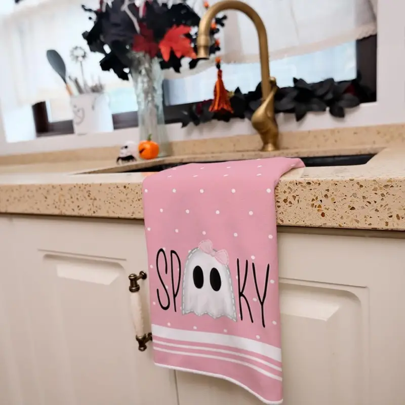 Halloween Kitchen Towels, Scouring Pad, Cartoon Style Ghost Pattern Dish  Towels, Fiber Fingertip Hand Towel Decorative Tea Towels, For Decorative  Bathroom Guest Holiday, Halloween Decor, Kitchen Supplies - Temu