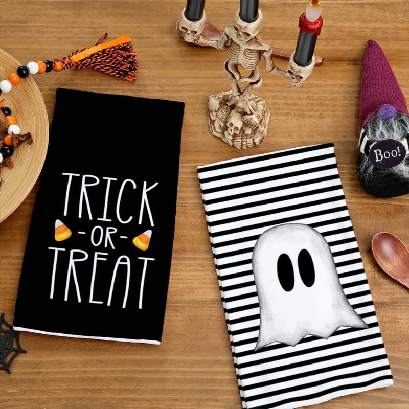 Halloween Kitchen Towels, Scouring Pad, Cartoon Style Ghost Pattern Dish  Towels, Fiber Fingertip Hand Towel Decorative Tea Towels, For Decorative  Bathroom Guest Holiday, Halloween Decor, Kitchen Supplies - Temu