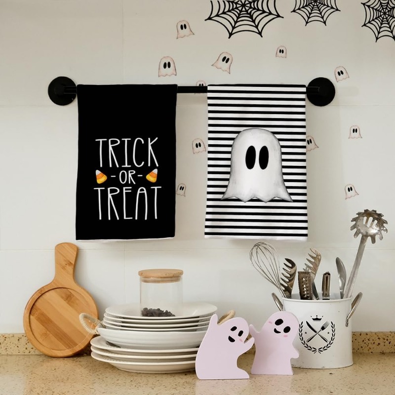 Halloween Kitchen Towels, Scouring Pad, Cartoon Style Ghost Pattern Dish  Towels, Fiber Fingertip Hand Towel Decorative Tea Towels, For Decorative  Bathroom Guest Holiday, Halloween Decor, Kitchen Supplies - Temu