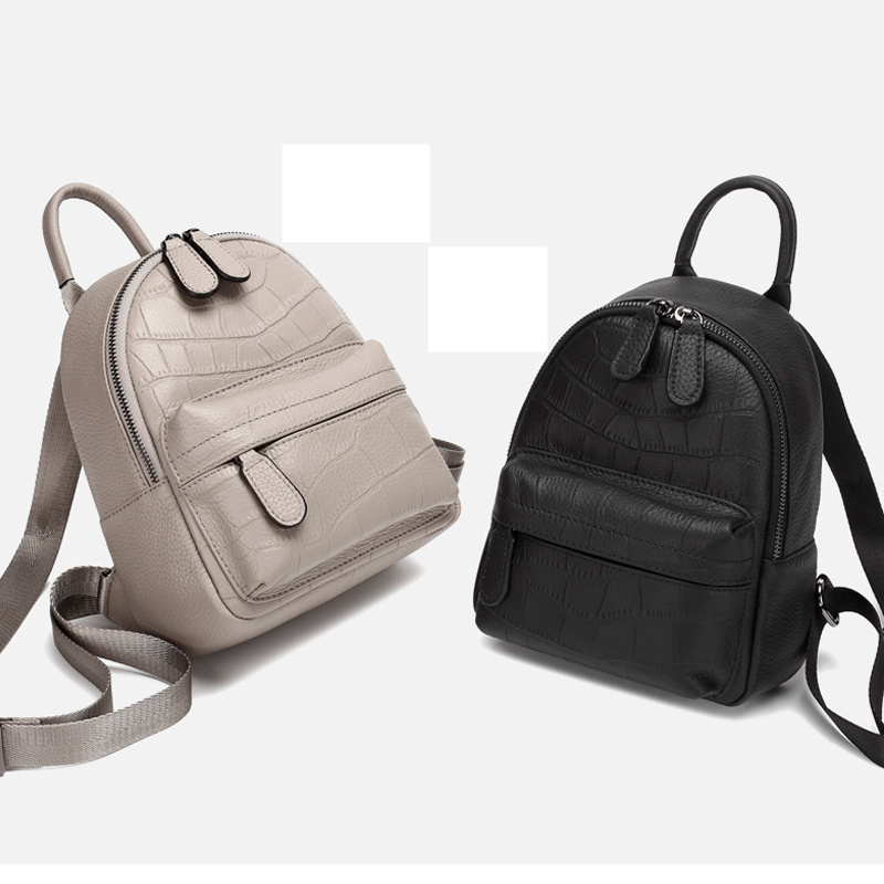 Womens Mini Black Leather Backpack Bag Womens Leather Rucksack