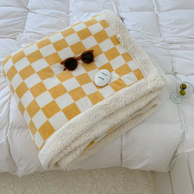 Retro Checkerboard Plaid Throw Blankets Autumn Winter Thick Warm Shawl Sofa  Bed Fuzzy Soft Blanket - Temu