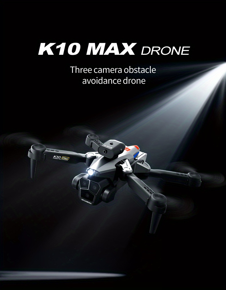 k10 max optical flow hd three cameras mini remote control drone 360 intelligent obstacle avoidance wifi fpv headless mode foldable quadcopter uav details 4