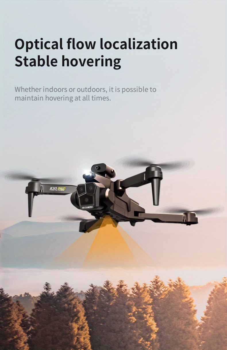 k10 max optical flow hd three cameras mini remote control drone 360 intelligent obstacle avoidance wifi fpv headless mode foldable quadcopter uav details 12
