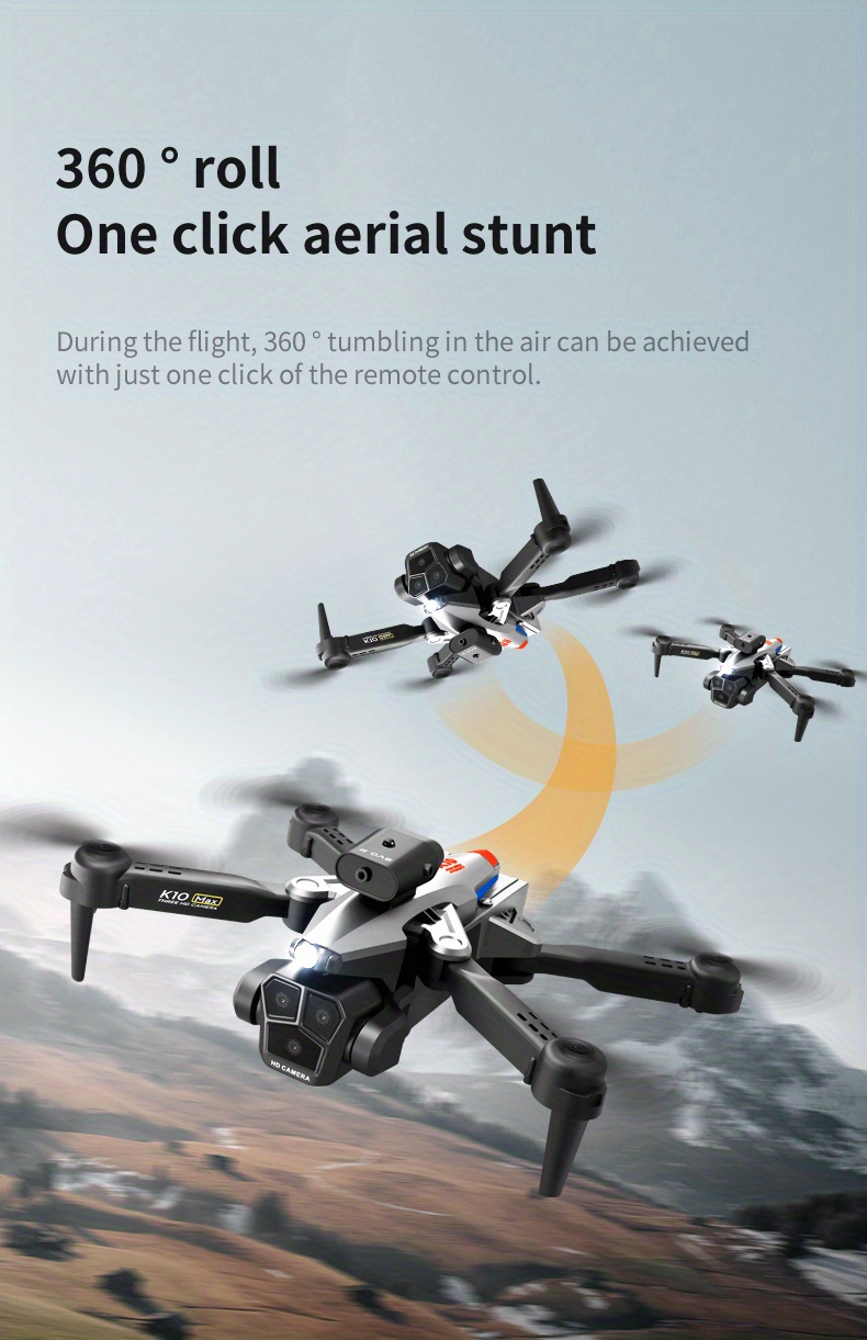 k10 max optical flow hd three cameras mini remote control drone 360 intelligent obstacle avoidance wifi fpv headless mode foldable quadcopter uav details 17