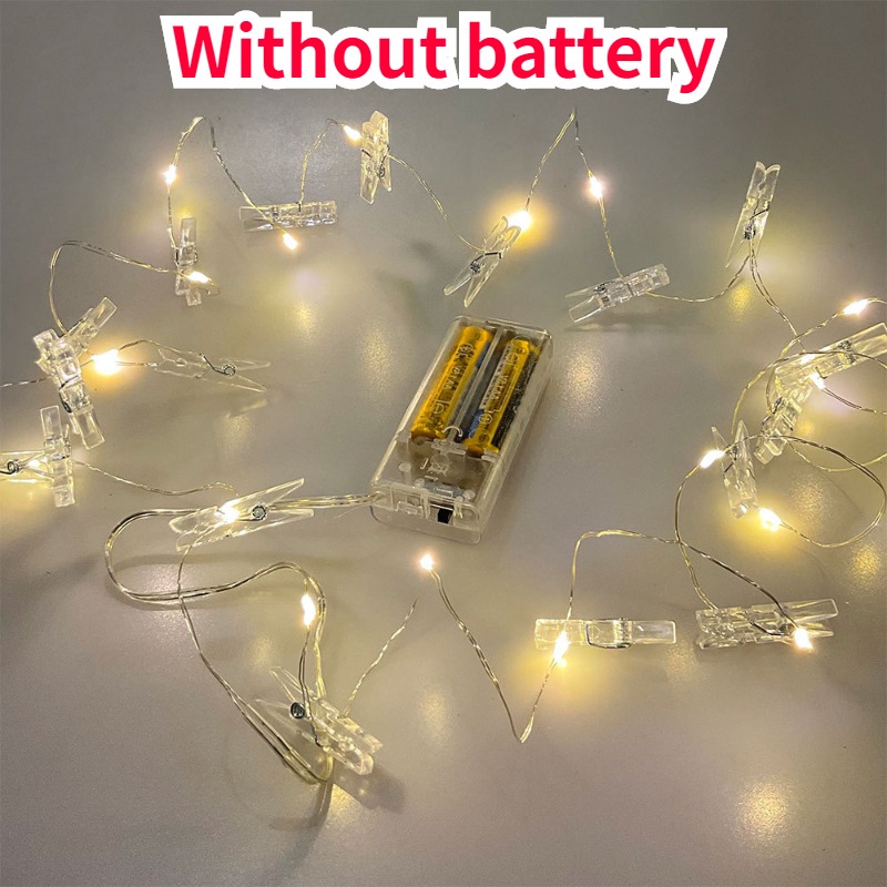 Photo Clip String Lights Fairy Lights Picture Clips Battery Operated String  Lights For Dorm Bedroom Christmas Party Wedding Decor 196.85inch/393.7inch