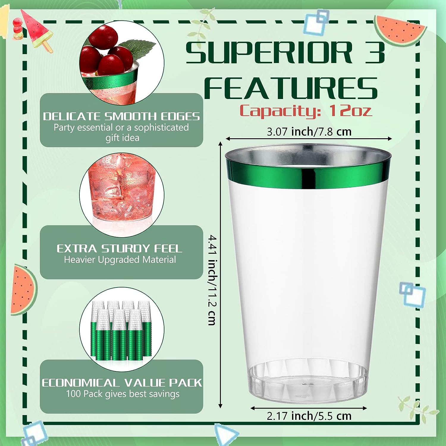 12 Oz. Clear plastic cups - cheap prices