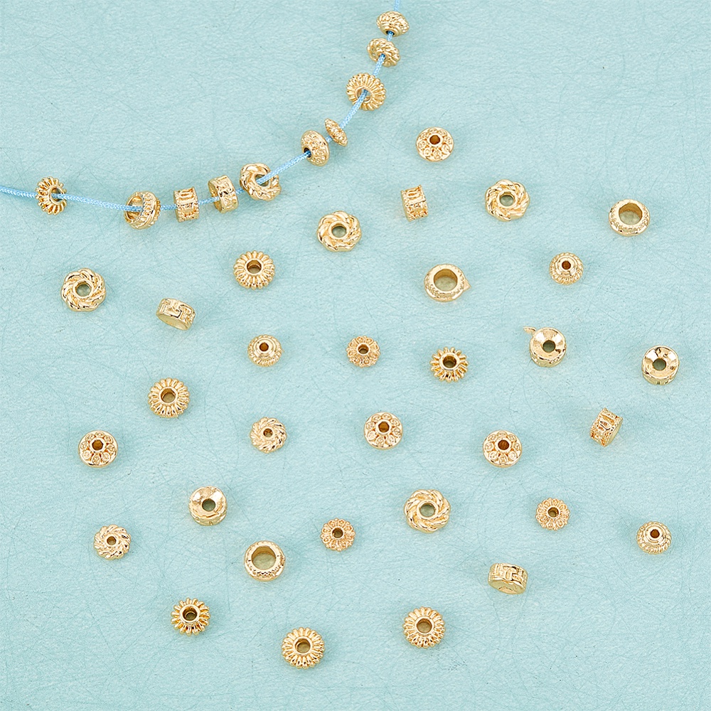 50PCS 14k Gold Filled Cube Spacer Beads,metal Bracelet Necklace