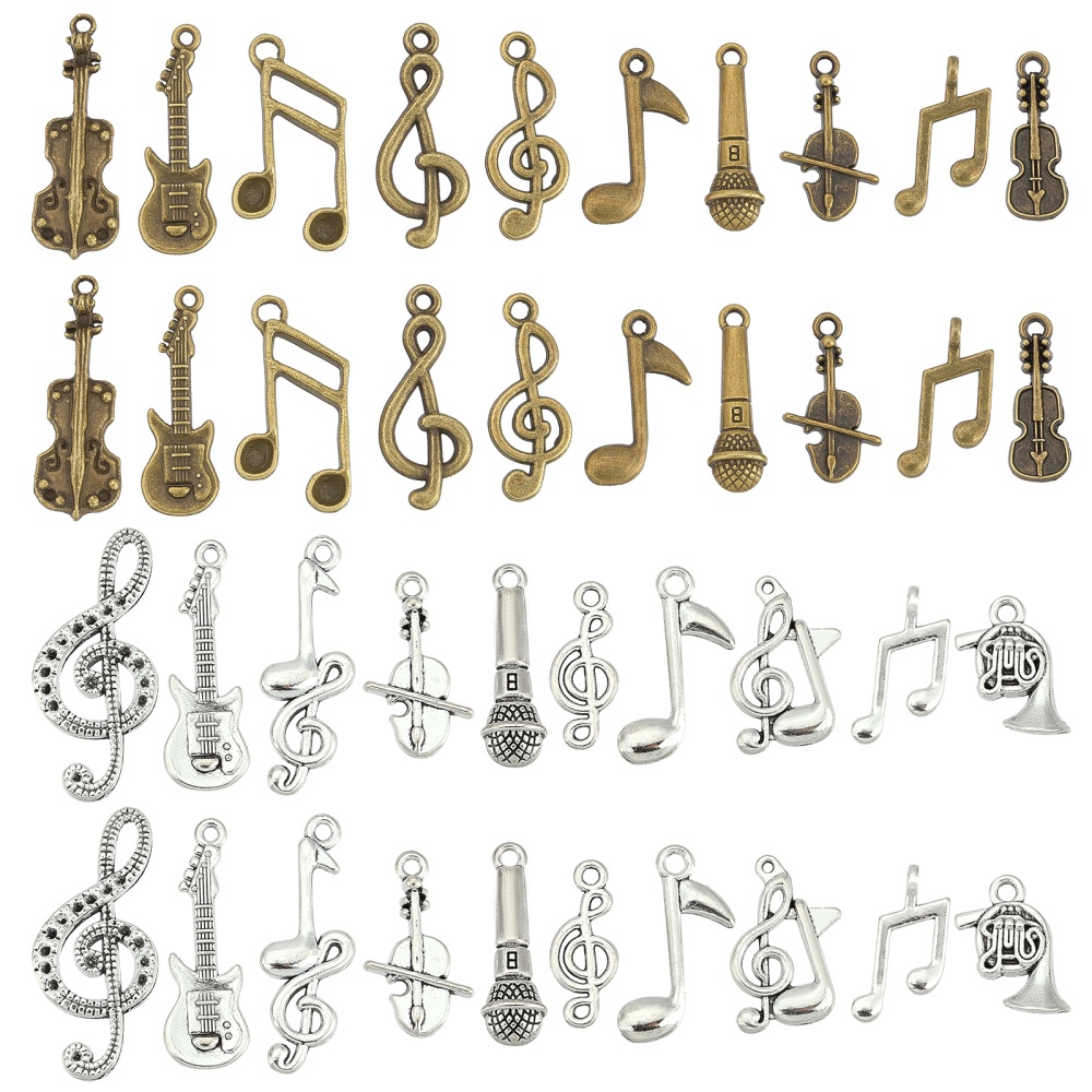 Femmes Thème Musique Treble G Clef Note And Charm Violon collier pendentif  bijoux à la mode