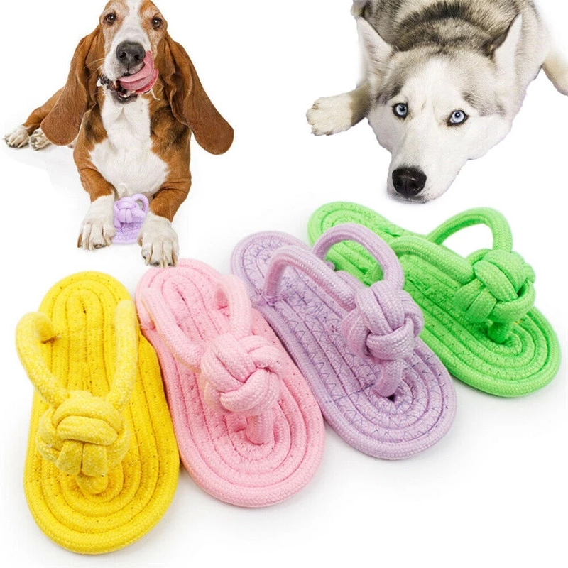 

1pc Dog Chewing Toy, Cotton Slipper Rope Toy For Small Large Dogs, Pet Teeth Training Molar Toy, Interactive Dog Toy Dog Accessories