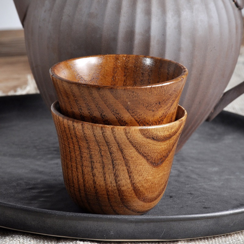 Wooden Big Belly Cups Handmade Natural Spruce Wood Cups