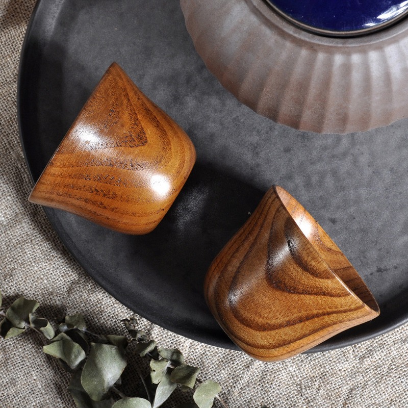 Wooden Big Belly Cups Handmade Natural Spruce Wood Cups