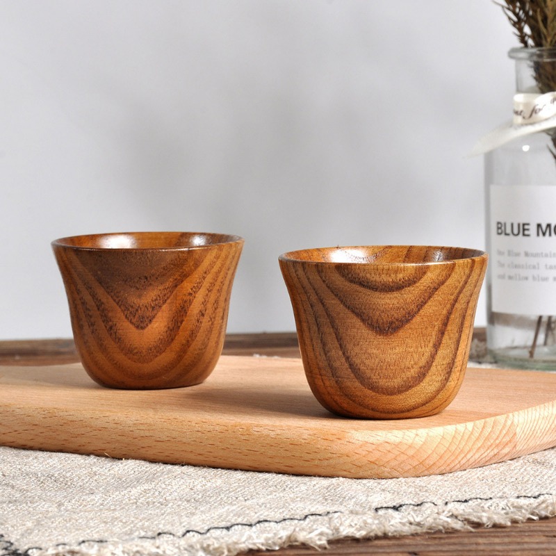 Wooden Big Belly Cups Handmade Natural Spruce Wood Cups