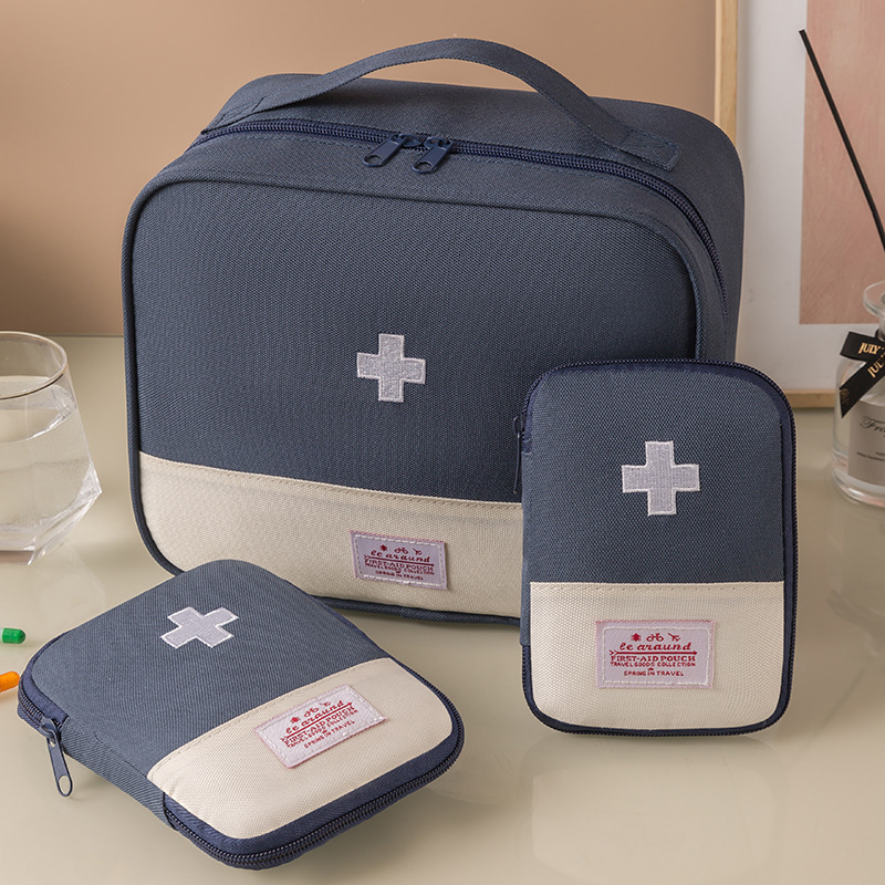 3pcs Portable Portable Medicine Box, Household Oxford Cloth First Aid Bag,  Outdoor Travel Medical Bag, Large Capacity Medicine Storage Bag