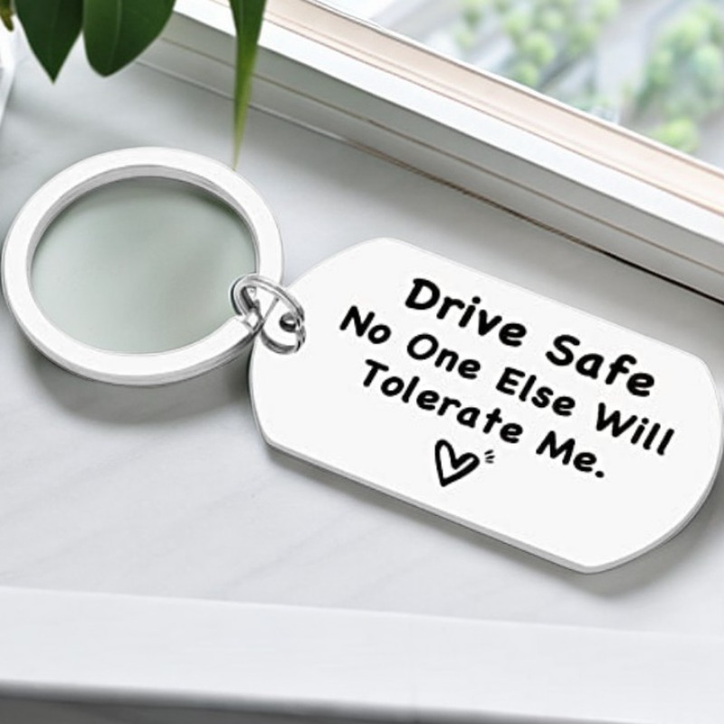 Temu 1pc Drive Safe Keychains for Boyfriend Gifts from Girlfriend Cute Valentines Christmas Gifts for Him Her Husband Birthday Presents from Wife Fiance